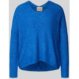 MOS MOSH - Gebreide Trui - Blauw - Losse Pasvorm - Lange Mouw