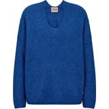 MOS MOSH - Gebreide Trui - Blauw - Losse Pasvorm - Lange Mouw