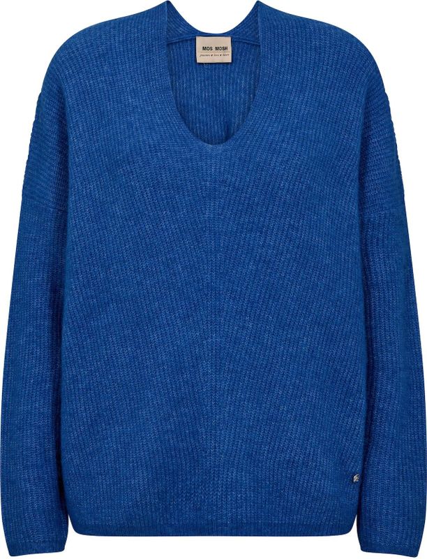 MOS MOSH - Gebreide Trui - Blauw - Losse Pasvorm - Lange Mouw