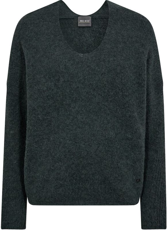 MOS MOSH - Thora - Gebreide Trui - Donkergroen - Losse Pasvorm