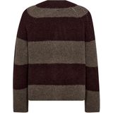 Mos Mosh - Mmtaci Stripe Ls V-Neck Knit - Gebreide Trui - Veelkleurig - Wol