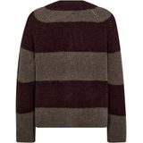 Mos Mosh - Mmtaci Stripe Ls V-Neck Knit - Gebreide Trui - Veelkleurig - Wol
