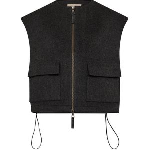 MOS Mosh - Mmelise Loisa Wool Vest - Grijs - Dames - Ronde Hals - Luxe Wolmix