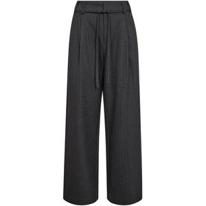 Mos Mosh - MMLeslie - Flared Pantalon - Grijs Melange - Regular Waist