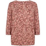 Soyaconcept, Blouses & Shirts, Dames, Rood, S, Katoen, Bloemenprint shirt met split halslijn
