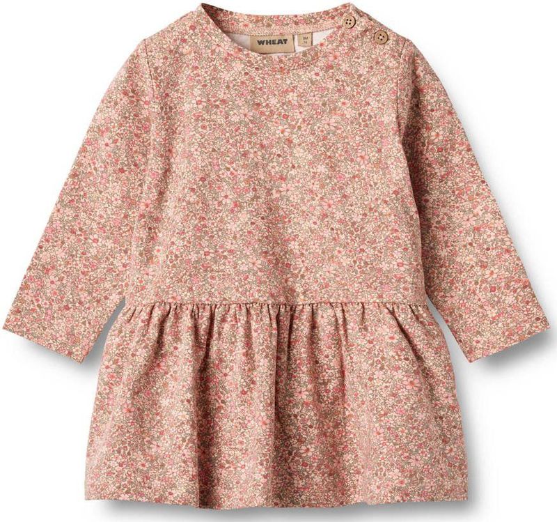 Wheat - Jurk - Katoen met Elastaan - Voor Meisjes - Knoopsluiting - Rechte Mouwen