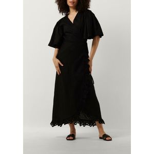 Copenhagen Muse - Maxi Jurk - Zwart - Linnen - Ruffles - Wikkeldetail