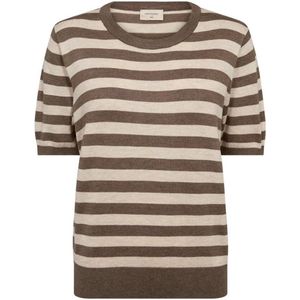 Freequent - Fqjoel - T-shirt - Bruin en Beige - Dames