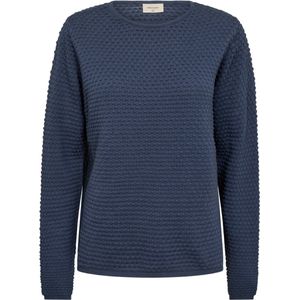 Vintage Indigo - Hoodie - Met Brei-Knoop-Details - Ronde Hals - Lange Mouwen