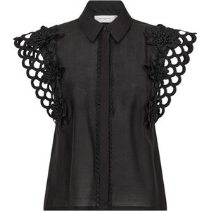 Copenhagen Muse, Dames, Blouses & Shirts, Zwart, Maat: M Poliester,