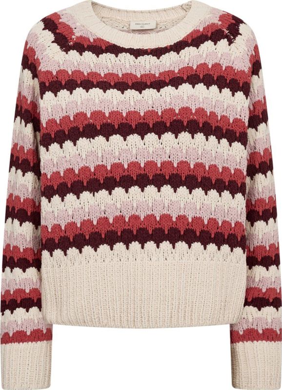 Freequent - Veelkleurige Trui - Ronde Hals - Dames - 100% Polyester