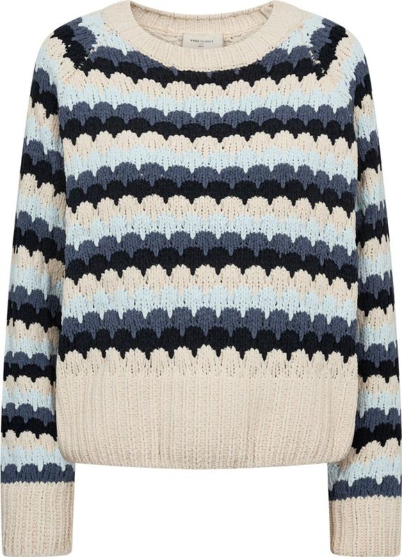 Freequent - Veelkleurige Trui - Ronde Hals - Dames - 100% Polyester