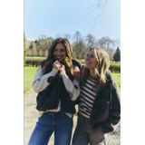 Freequent - Fqfony Waistcoat - Damesjas - Morel - Mouwloos - Teddy-patroon