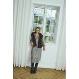 Freequent - Fqfony Waistcoat - Damesjas - Morel - Mouwloos - Teddy-patroon