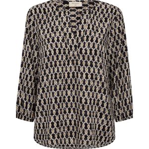 Freequent - Blouse - Black w. Moonbeam - 100% LENZING ECOVERO