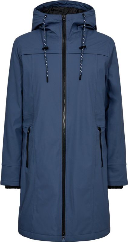 Freequent - Gewatteerde Regenjas - Blauw - Dames