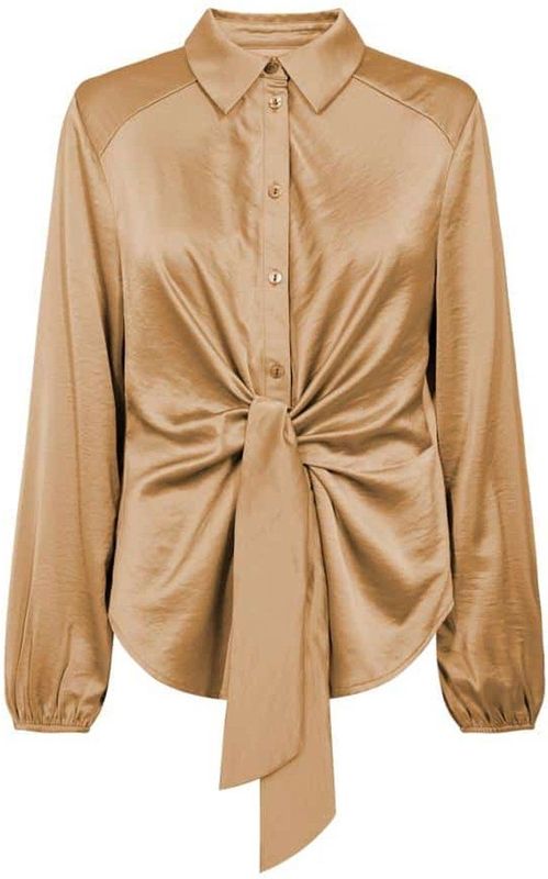 Freequent - FQDOVE - Blouse - Desert Taupe - Satijn Look Stof