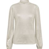 Freequent - Fqmatter-tee - T-shirt - Moonbeam - Longsleeve met Pofmouw