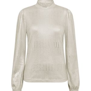 Freequent - FQMatter-Tee - T-shirt - Moonbeam - Longsleeve met Pofmouw