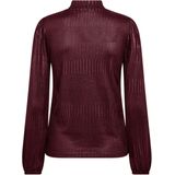 FREEQUENT - Top - Donkerrood - Damesmodel - Lange Mouwen - Met Lurex