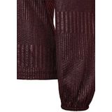 FREEQUENT - Top - Donkerrood - Damesmodel - Lange Mouwen - Met Lurex