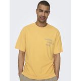 T-shirt - Zwart - Katoen - Rubberen Print - Relaxed Fit