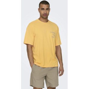 T-shirt - Zwart - Katoen - Rubberen Print - Relaxed Fit