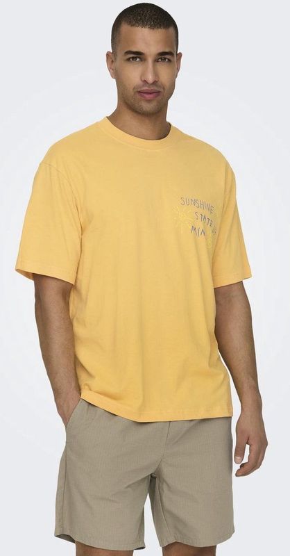 T-shirt - Zwart - Katoen - Rubberen Print - Relaxed Fit