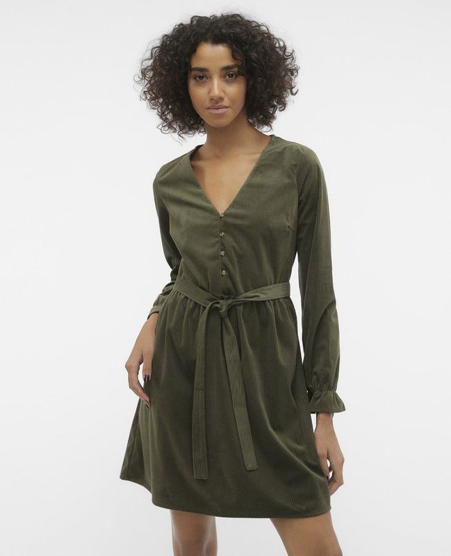 Vero Moda - Linda Lang Mouw Jurk - Zwart - 100% Polyester