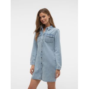 VERO MODA - VMJENNIE LS SHORT DENIM DRESS GA NOOS - Dames - Mini Jurk - Denim