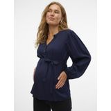 Blouse - Effen - MLMercy Lia - Wijde Blouse - Lange Mouw