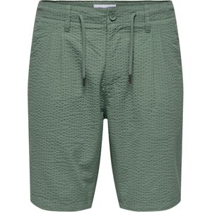 Katoen - Shorts - Groen - Regular Fit