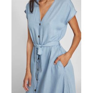 VILA denim blousejurk light blue denim