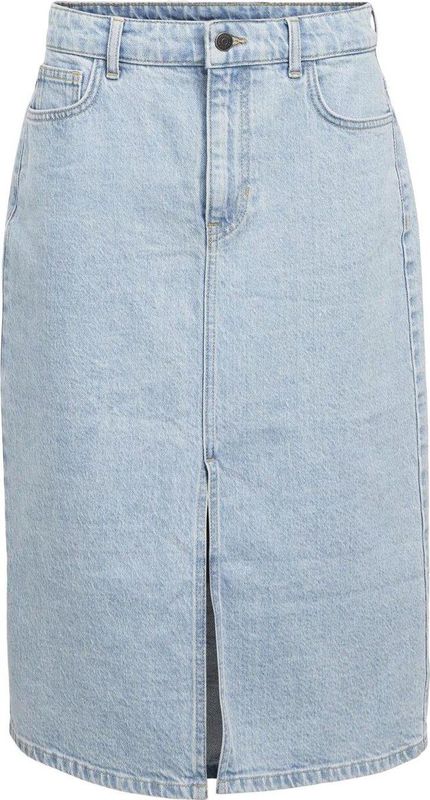 Object - Ellen Denim Rok - Blauw - Katoen - Hoge Taille