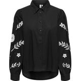 Only Blouse Onlzora Lise Ls Emb Shirt Wvn Cs 15322227 Black Dames