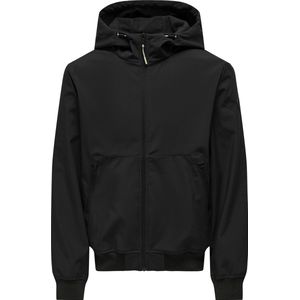 Only & sons bowie softshell bomber in de kleur zwart.