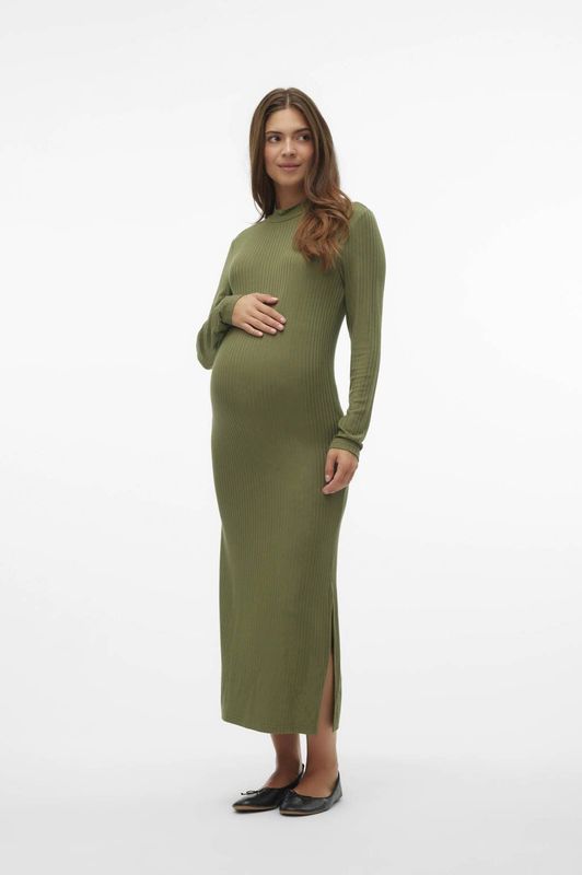 Jurk - Hoge Hals - Lange Mouwen - Regular Fit - Biologisch Katoen