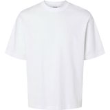 Selected Homme T-shirt Heren Wit Losse Pasvorm Katoen