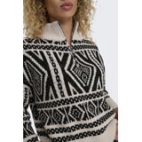 Only Trui Onlfelicia Ls Zip Pullover Knt 15329930 Pumice Stone/w. Black Dames