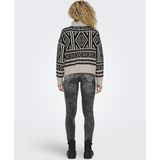 Only Trui Onlfelicia Ls Zip Pullover Knt 15329930 Pumice Stone/w. Black Dames