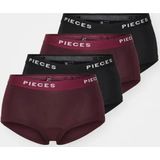 pieces Hipster PCLOGO LADY 4 PACK SOLID NOOS BC (4 stuks, Set van 4)