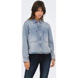 ONLY - Onlcassie Ls Ovs Dnm - T-shirt - Lichtblauw - Katoen - 1 stuk