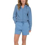 Only Play - Lounge Short Zip Hoodie - Blauw - 80% Polyester, 15% Viscose, 5% Elastaan