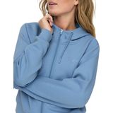 Only Play - Lounge Short Zip Hoodie - Blauw - 80% Polyester, 15% Viscose, 5% Elastaan