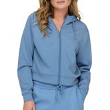 Only Play - Lounge Short Zip Hoodie - Blauw - 80% Polyester, 15% Viscose, 5% Elastaan