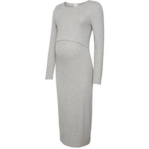 MAMA.LICIOUS MLBRYNNA June LS JRS MIDI Dress 2F NOOS, lichtgrijs gem., S
