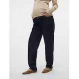 Maternity - Dad Fit - Zwangerschapsjeans - Licht Verwassen Dark Denim - Elastische Taille