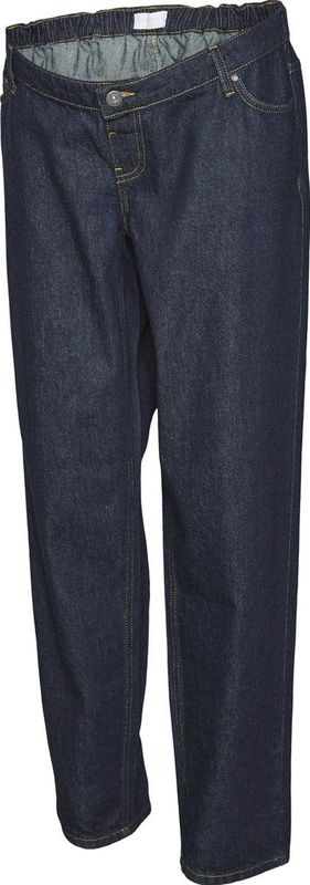 Maternity - Dad Fit - Zwangerschapsjeans - Licht Verwassen Dark Denim - Elastische Taille