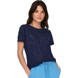 Only Play Mason Ss Burnout Train Dames Tee 15319431-blue - Kleur Blauw