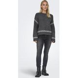 Only - Onlaanda Life Ls O-neck - Gebreide Trui - Donkergrijs